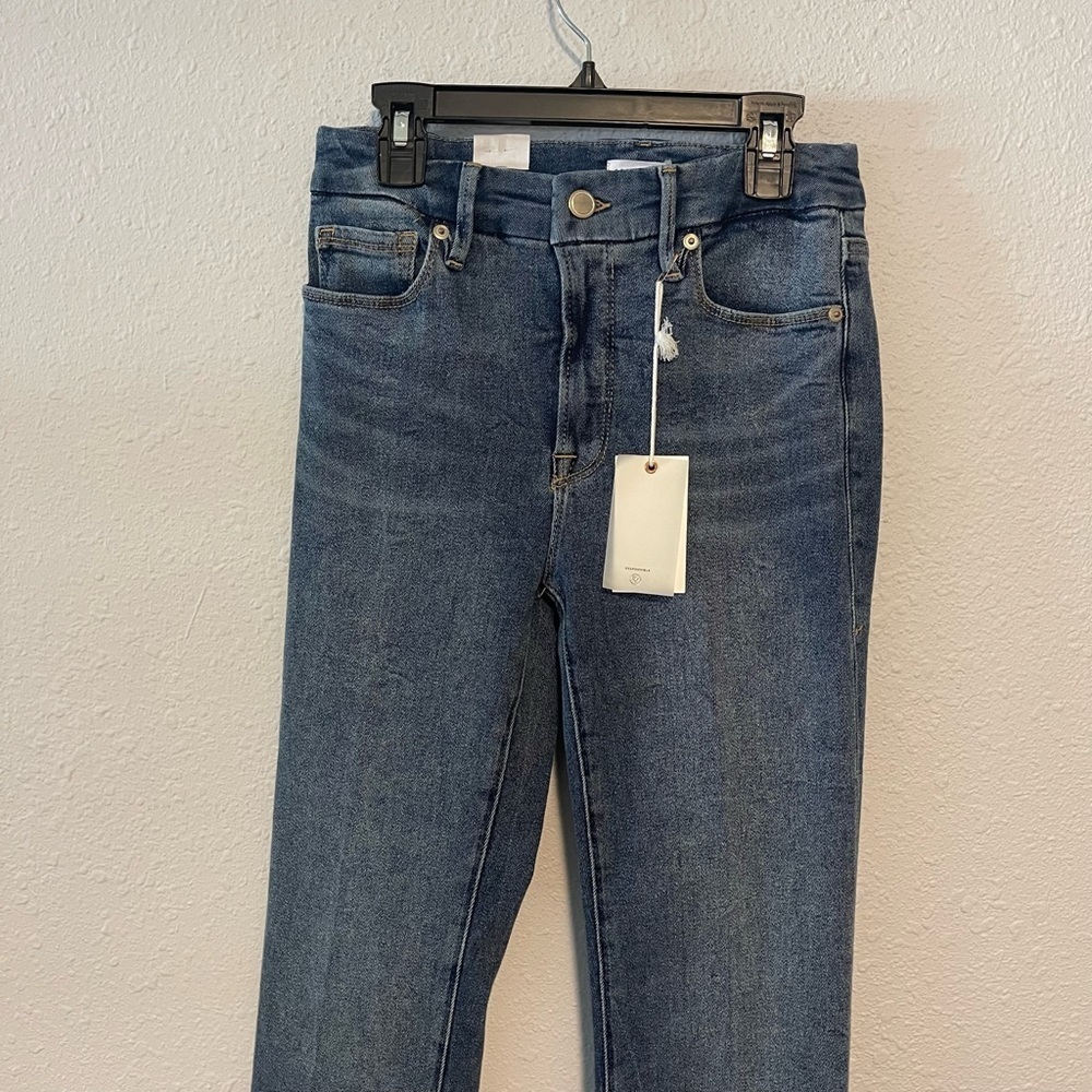 Good American Good Straight Ankle Straight Leg Organic Cotton Jeans - Picture 3 of 8